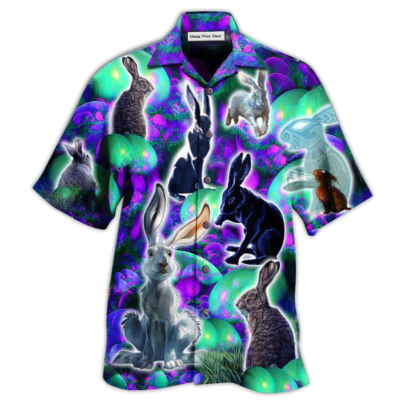 Hawaiian Shirt / Adults / S Rabbit Get Egg Cited For Easter - Hawaiian Shirt - Reefox
