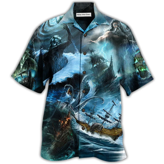 Hawaiian Shirt / Adults / S Greek Mythology Amazing Poisedon - Hawaiian Shirt - Reefox
