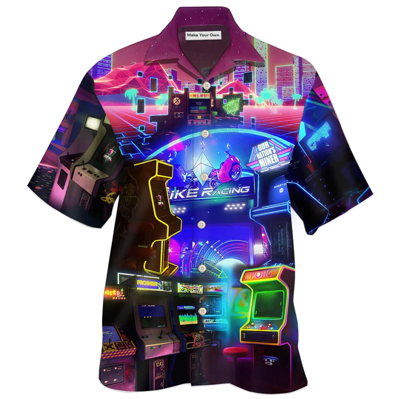 Hawaiian Shirt / Adults / S Game Arcade Gaming Make Me Happy - Hawaiian Shirt - Reefox