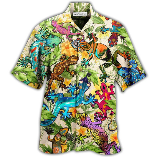 Hawaiian Shirt / Adults / S Lizard Animals Back Off Or The Lizard Gets Its - Hawaiian Shirt - Reefox