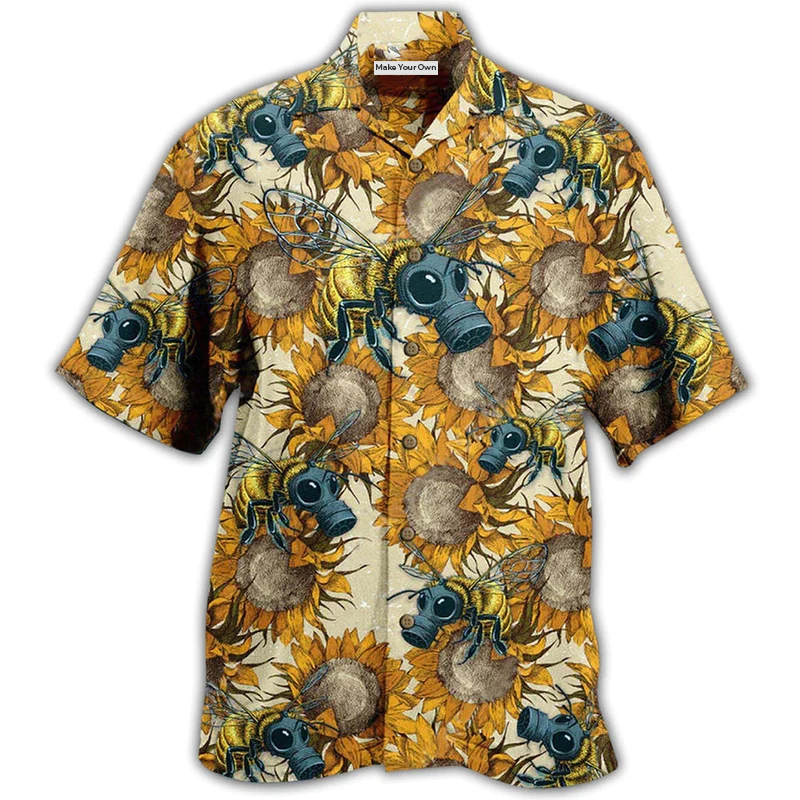 Hawaiian Shirt / Adults / S Bee Bees Fly Everywhere And Sunflowers - Hawaiian Shirt - Reefox