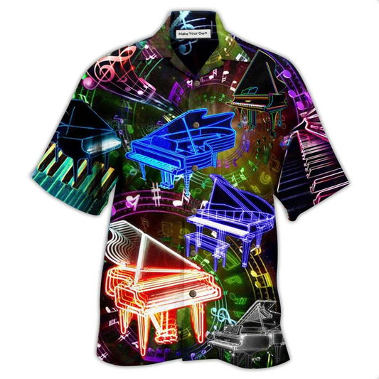 Hawaiian Shirt / Adults / S Piano Music Piano Speaks - Hawaiian Shirt - Reefox