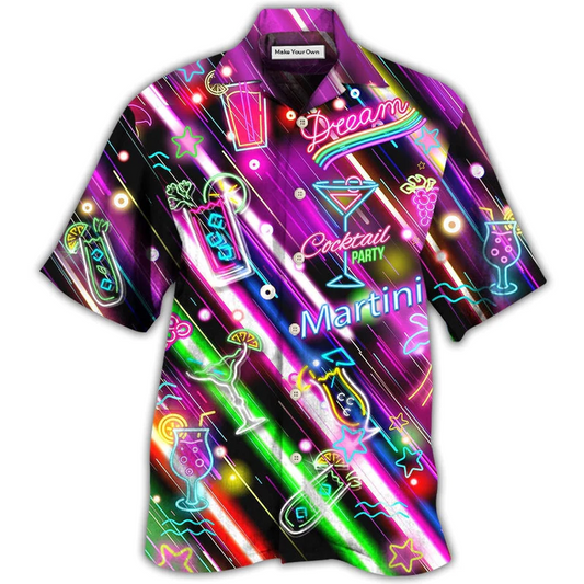 Hawaiian Shirt / Adults / S Cocktail Martini Happy Hour Stunning Style - Hawaiian Shirt - Reefox
