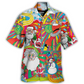 Hawaiian Shirt / Adults / S Hippie Santa Merry Xmas - Hawaiian Shirt - Reefox