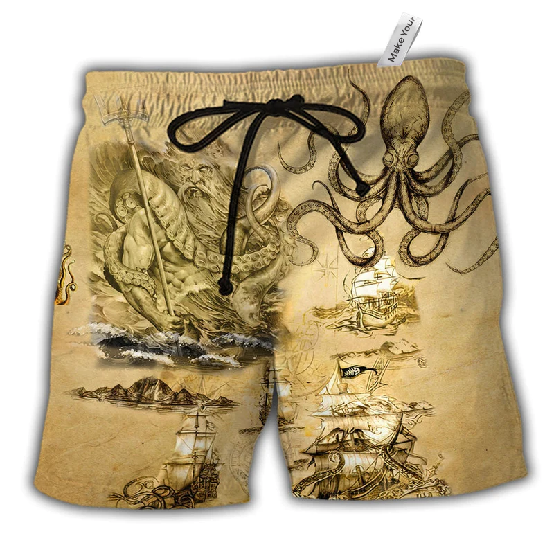 Octopus Amazing And Sail Retro - Beach Short Reefox - Owls Matrix LTD