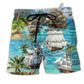 Beach Short / Adults / S Sailing Ship In The Sea - Beach Short Reefox - Owls Matrix LTD