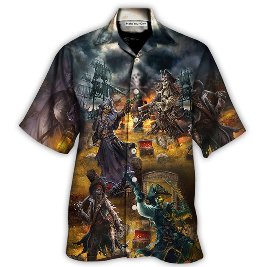 Skull Pirate Skull Treasure Hunting - Hawaiian Shirt - Reefox