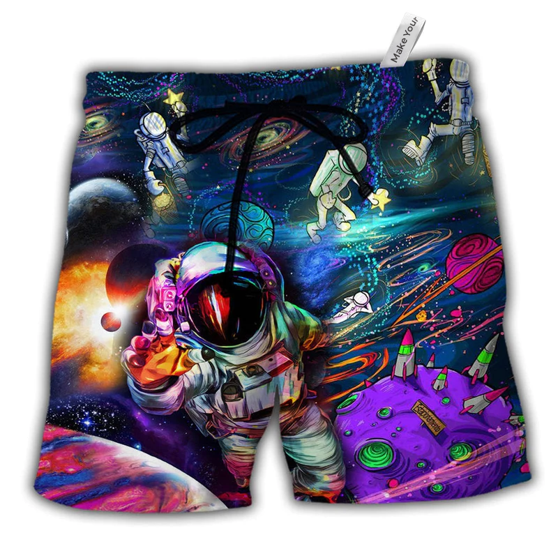 Beach Short / Adults / S Astronaut Galaxy Amazing In The Galaxy - Beach Short Reefox - Owls Matrix LTD
