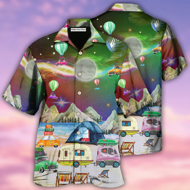 Hawaiian Shirt / Adults / S Camping Amazing Night Christmas - Hawaiian Shirt - Reefox