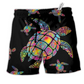 Beach Short / Adults / S Turtle Hippie Love Ocean - Beach Short Reefox - Owls Matrix LTD