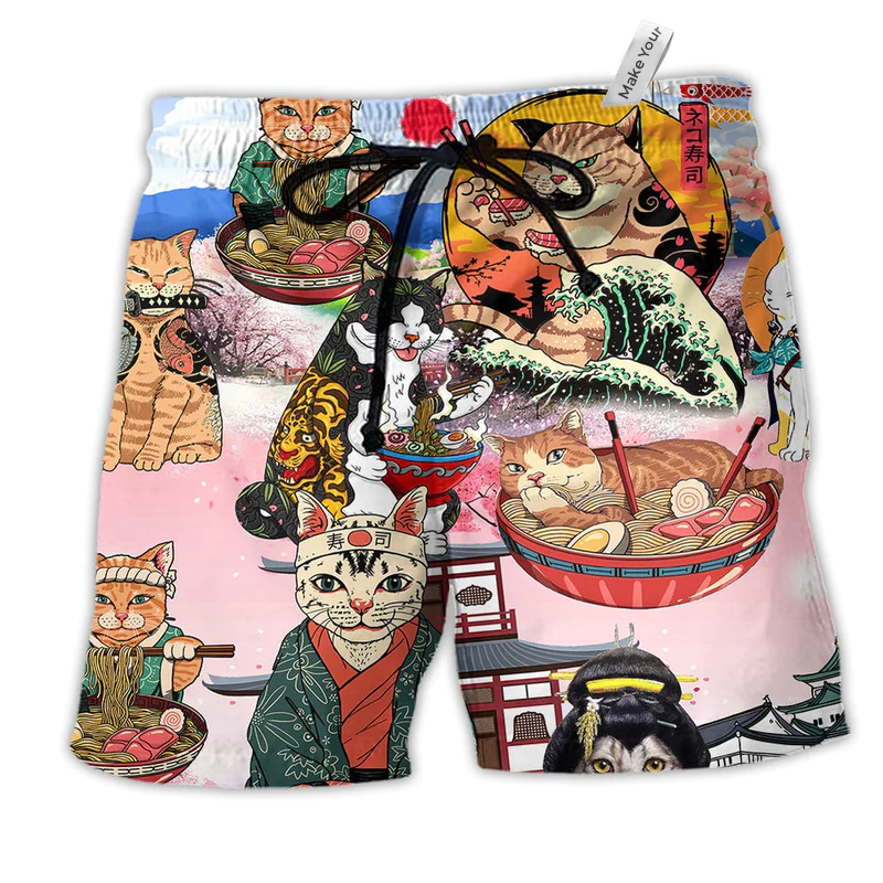 Beach Short / Adults / S Cat Rule The World So Cute - Beach Short Reefox - Owls Matrix LTD