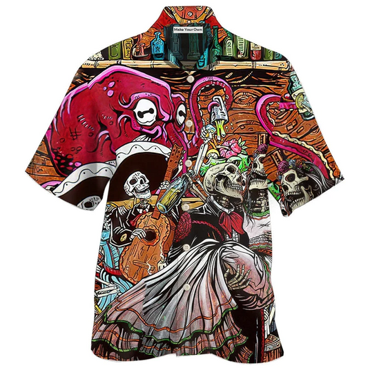 Hawaiian Shirt / Adults / S Bartender Skull Play Together - Hawaiian Shirt - Reefox