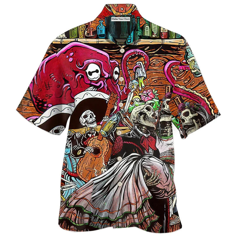 Hawaiian Shirt / Adults / S Bartender Skull Play Together - Hawaiian Shirt - Reefox