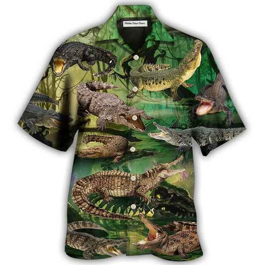 Crocodile Fall In Love - Hawaiian Shirt - Reefox