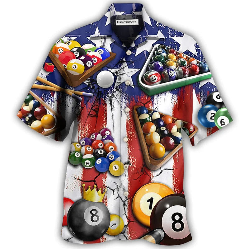Hawaiian Shirt / Adults / S Billiard Independence Day - Hawaiian Shirt - Reefox