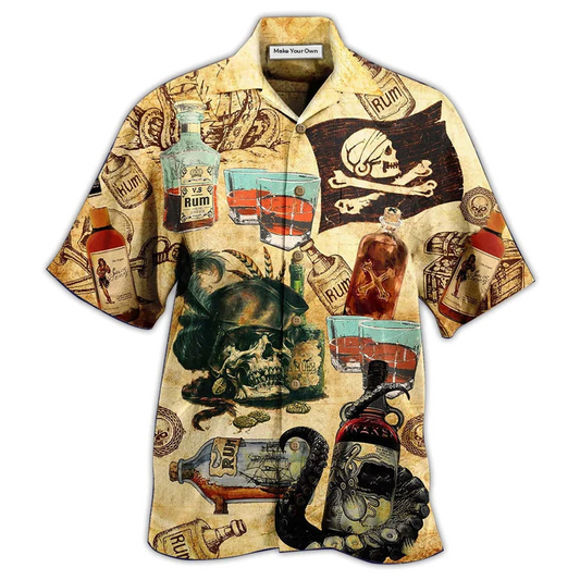 Hawaiian Shirt / Adults / S Wine And Skull My Life - Hawaiian Shirt - Reefox