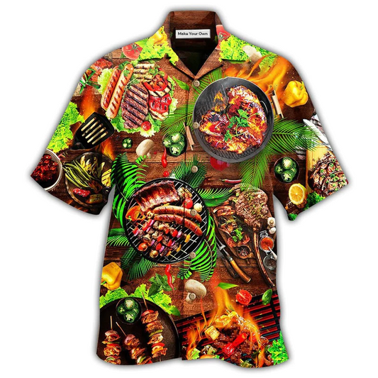 Hawaiian Shirt / Adults / S Food Love Fresh BBQ - Hawaiian Shirt - Reefox