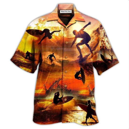Hawaiian Shirt / Adults / S Surfing Is My Therapy Sunset - Hawaiian Shirt - Reefox