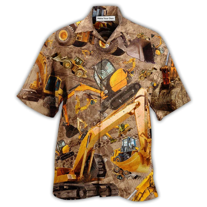 Hawaiian Shirt / Adults / S Excavator Don't Mess Hard Work Excavator - Hawaiian Shirt - Reefox