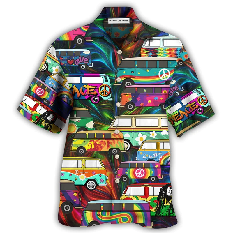 Hawaiian Shirt / Adults / S Hippie Bus Colorful Style - Hawaiian Shirt - Reefox