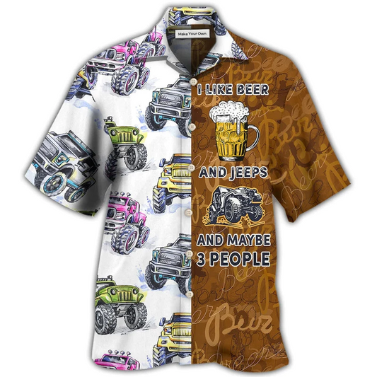 Hawaiian Shirt / Adults / S Beer I Like Beer And Jeeps - Hawaiian Shirt - Reefox
