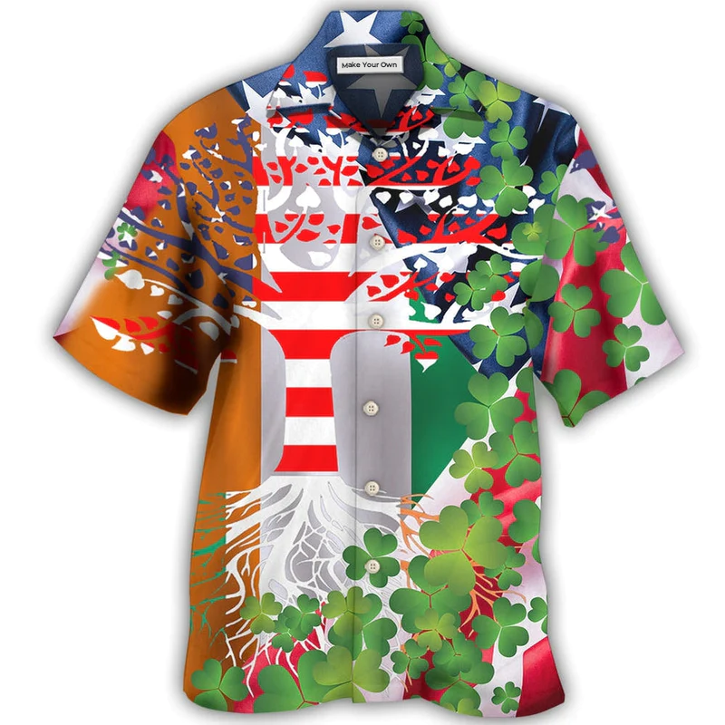 Hawaiian Shirt / Adults / S Irish Independence Day America - Hawaiian Shirt - Reefox