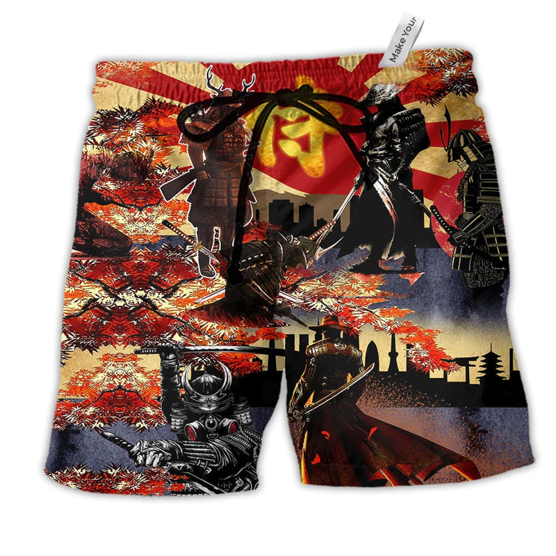 Beach Short / Adults / S Samurai Don't Fear Of Death Fear The Unlived Life Samurai - Beach Short Reefox - Owls Matrix LTD