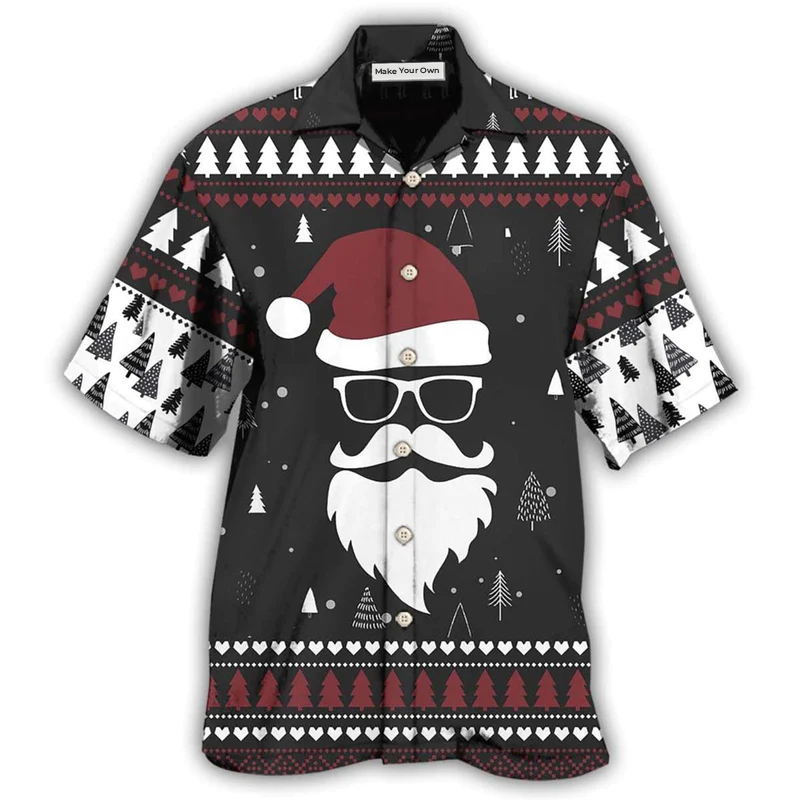 Hawaiian Shirt / Adults / S Santa Claus Up On The Rooftop Click Click Click - Hawaiian Shirt - Reefox