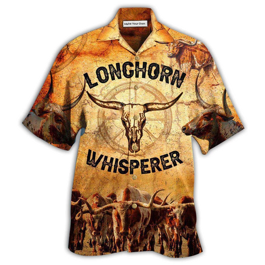 Hawaiian Shirt / Adults / S Longhorn Animals Longhorn Whisperer - Hawaiian Shirt - Reefox