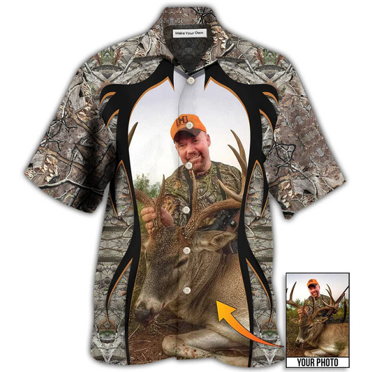 Hawaiian Shirt / Adults / S Hunting Lover Cool Pattern Custom Photo - Hawaiian Shirt - Reefox