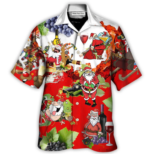 Hawaiian Shirt / Adults / S Christmas Santa Get Drunk At Christmas Party - Hawaiian Shirt - Reefox