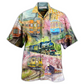 Hawaiian Shirt / Adults / S Train Love Flowers - Hawaiian Shirt - Reefox