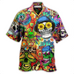 Hawaiian Shirt / Adults / S Hippie Skull Life Style Floral - Hawaiian Shirt - Reefox