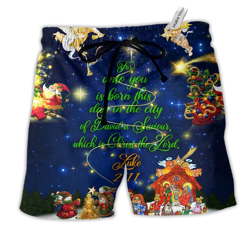 Beach Short / Adults / S Christmas The Lord Style - Beach Short Reefox - Owls Matrix LTD