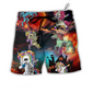 Beach Short / Adults / S Halloween Zombie Unicorn Dabbing - Beach Short Reefox - Owls Matrix LTD
