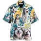 Hawaiian Shirt / Adults / S Husky Funny Husky Tropical Leaf - Hawaiian Shirt - Reefox