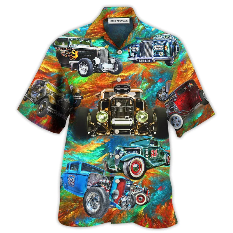 Hawaiian Shirt / Adults / S Hot Rod Car How To Ride A Hot Rod - Hawaiian Shirt - Reefox