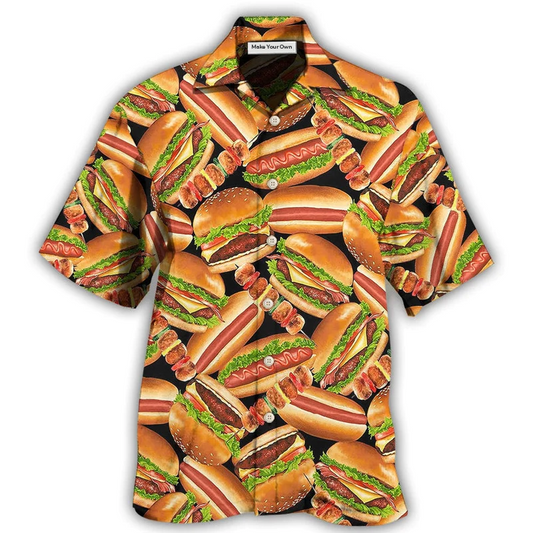 Hawaiian Shirt / Adults / S Food Life Is Better With Burger - Hawaiian shirt - Reefox