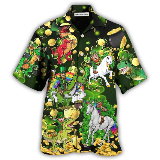 Hawaiian Shirt / Adults / S Irish Horse Saint Patrick Beer Brothers - Hawaiian Shirt - Reefox