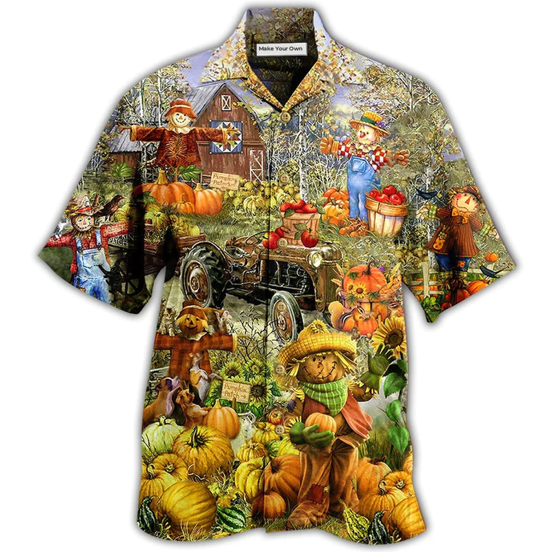 Hawaiian Shirt / Adults / S Halloween Pumpkin Smile Beautiful - Hawaiian Shirt - Reefox