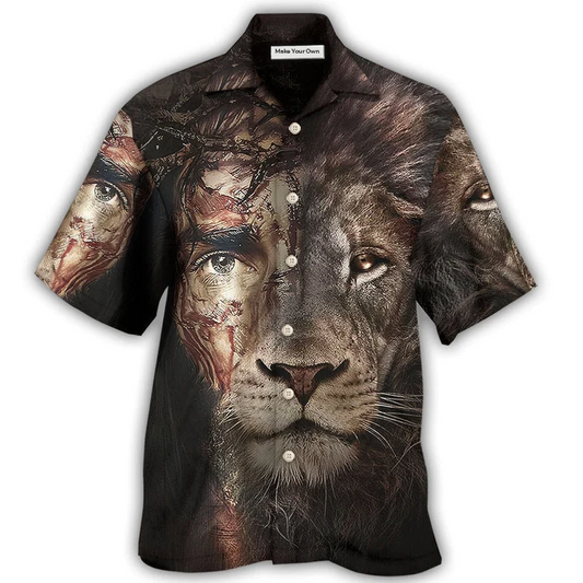 Jesus And Lion - Hawaiian Shirt - Reefox