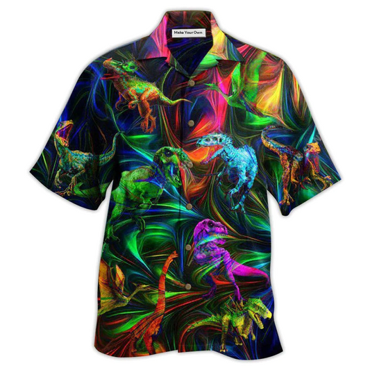 Hawaiian Shirt / Adults / S Dinosaur Amazing Love Neon Style - Hawaiian Shirt - Reefox