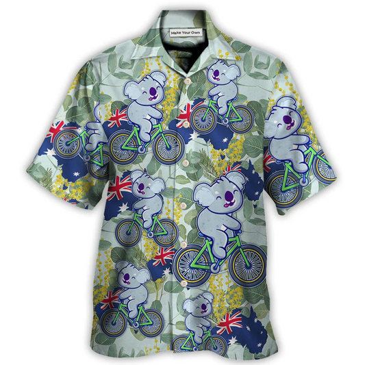 Koala Australia Ride Cycling Art - Hawaiian Shirt - Reefox