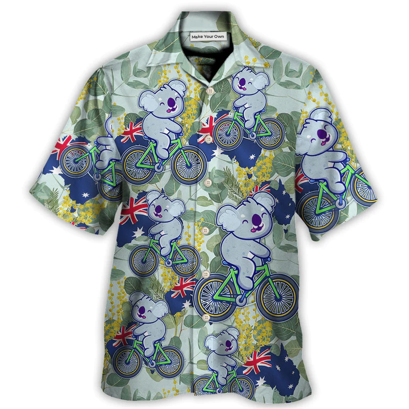 Koala Australia Ride Cycling Art - Hawaiian Shirt - Reefox