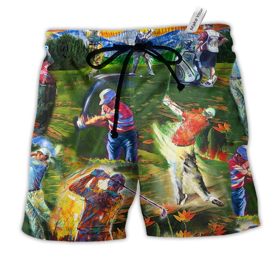 Beach Short / Adults / S Golf Life Is Short Swing Hard Golf Cool - Beach Short Reefox - Owls Matrix LTD