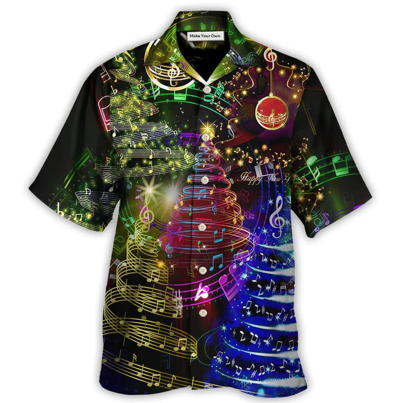 Hawaiian Shirt / Adults / S Christmas Tree Music Happiness - Hawaiian Shirt - Reefox