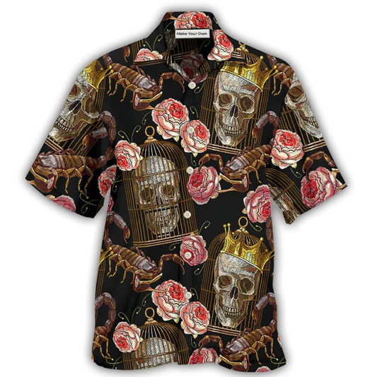 Hawaiian Shirt / Adults / S Skull And Scorpion - Hawaiian Shirt - Reefox