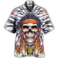 Hawaiian Shirt / Adults / S Native Style Love Peace Skull - Hawaiian Shirt - Reefox