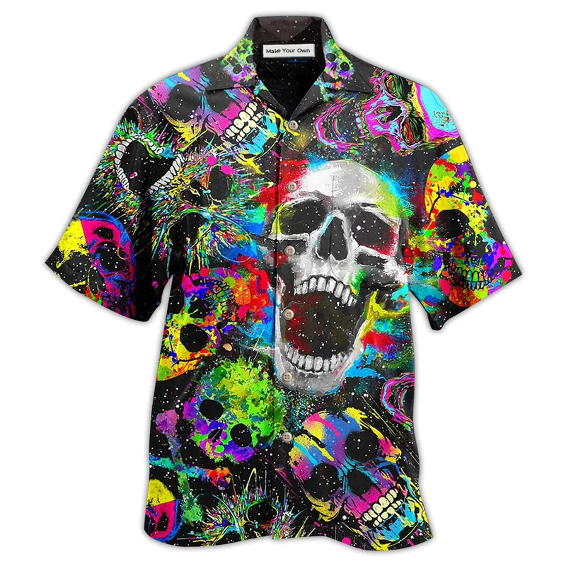 Hawaiian Shirt / Adults / S Skull Scare Cool Style - Hawaiian Shirt - Reefox