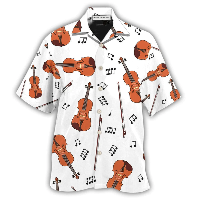 Hawaiian Shirt / Adults / S Violin Basic Style Music Notes - Hawaiian Shirt - Reefox